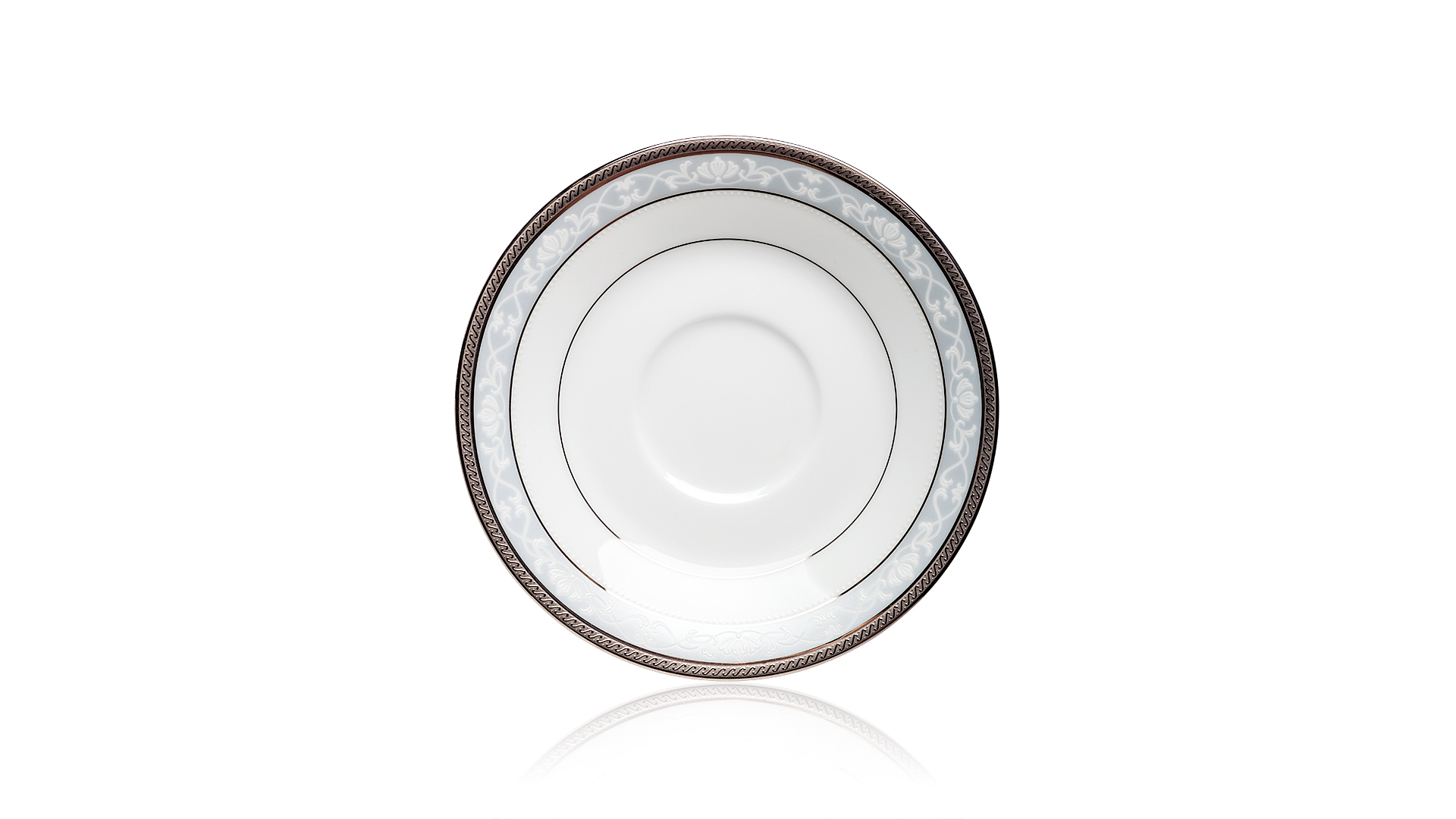 10599223 Noritake Чашка чайная с блюдцем Noritake "Хэмпшир,платиновый кант" 250мл Фарфор  - Вид №2
