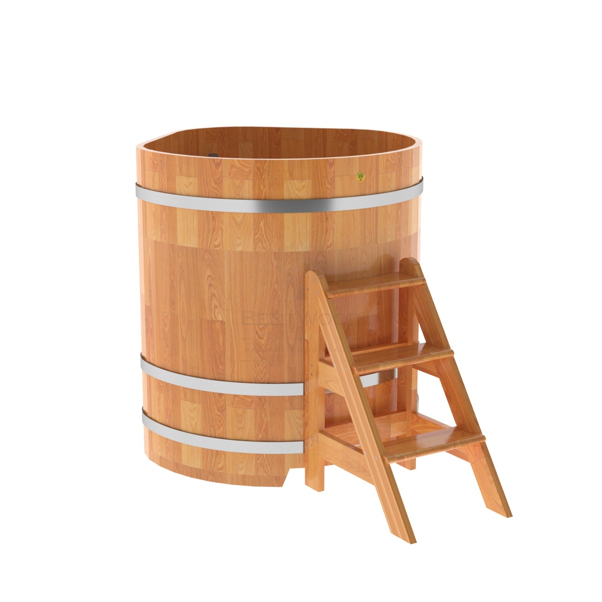 1568 Купель угловая из сращенных ламелей лиственницы 1,03х1,03х1,2 натуральный Alyarus 