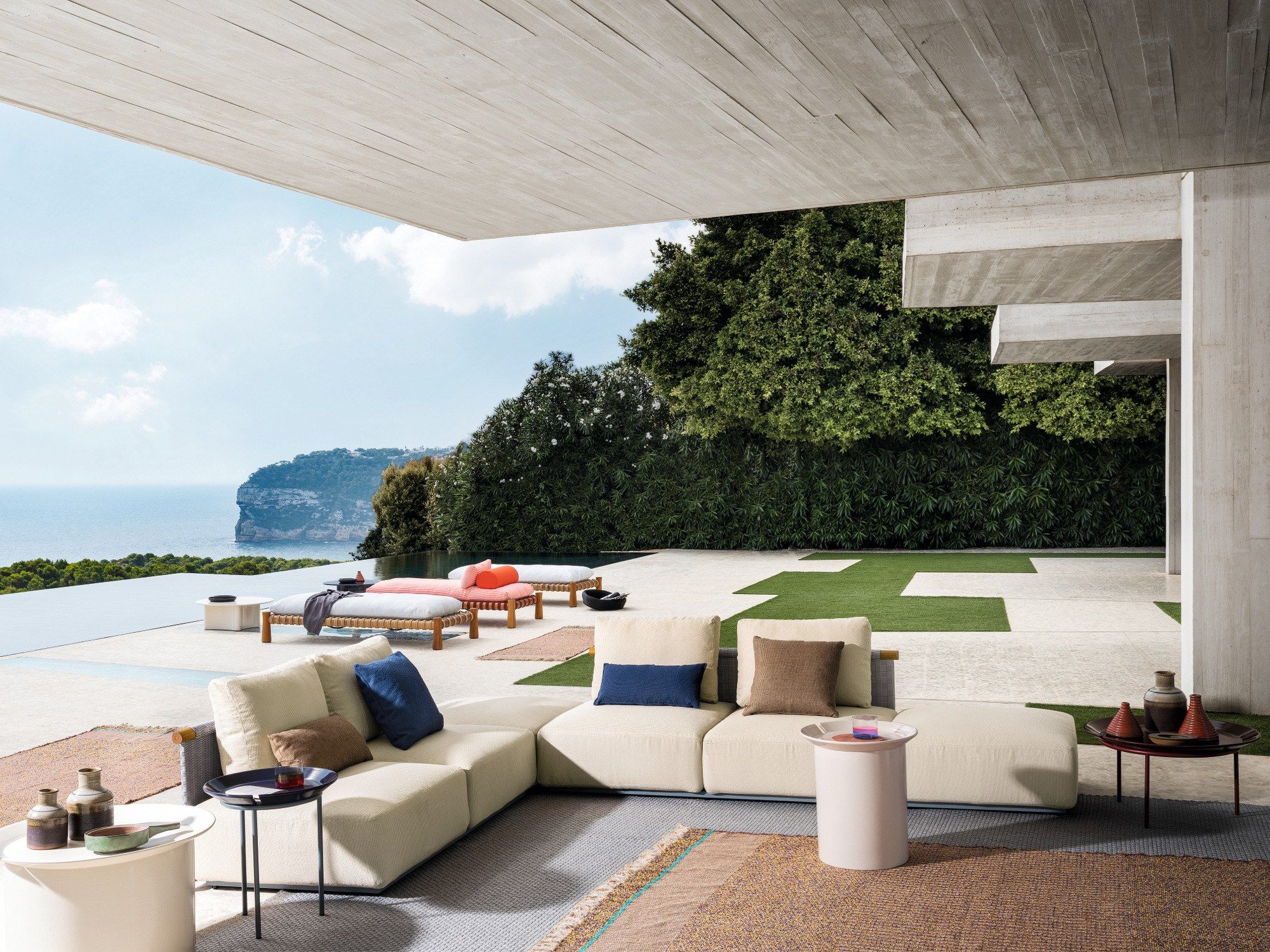 Тканевый модульный садовый диван Gervasoni Gervasoni Outdoor ARCH-00115583 - Вид №9