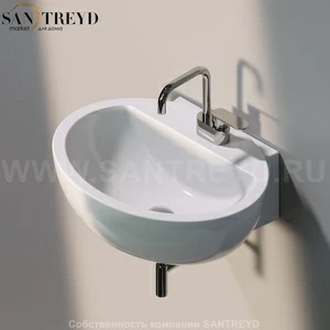 DP4819016 Подвесная раковина настенная овальная Ceramica Flaminia Dip белая