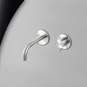 Смеситель для раковины сталь глянцевая с бежевой ручкой Toki Radomonte TKI18LCIL28