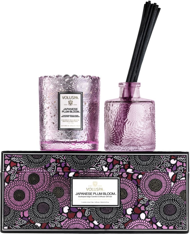 10664281 VOLUSPA Подарочный набор свеча и диффузор Voluspa "Японская слива" 