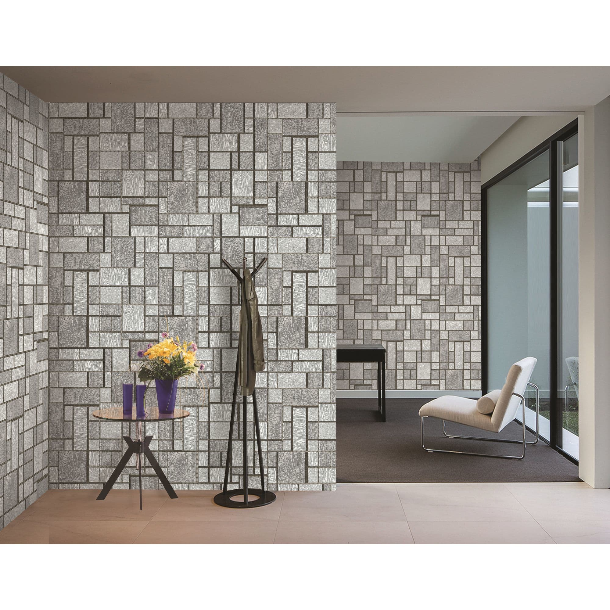 14127352 Обои виниловые серые 0.53 м 0628/5 Сафари Santreyd  - Вид №4