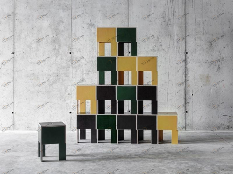 FIORONI Низкая табуретка из фанеры, покрытой слоем бетона. J.m.b sun-id-1428456