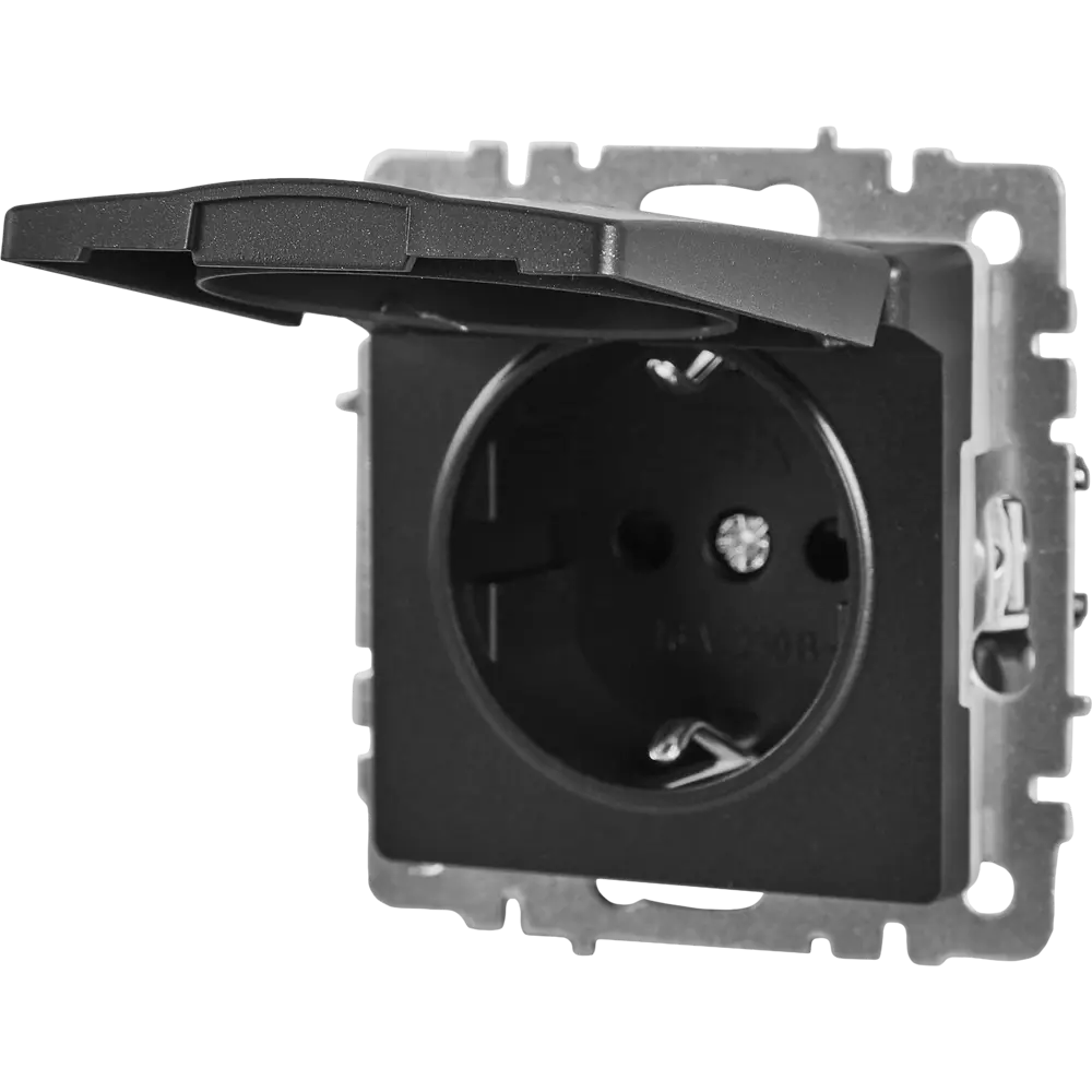 Влагозащищенная розетка IEK Brite с заземлением IP44 черная 87761549 STLM-1116708 - Вид №6