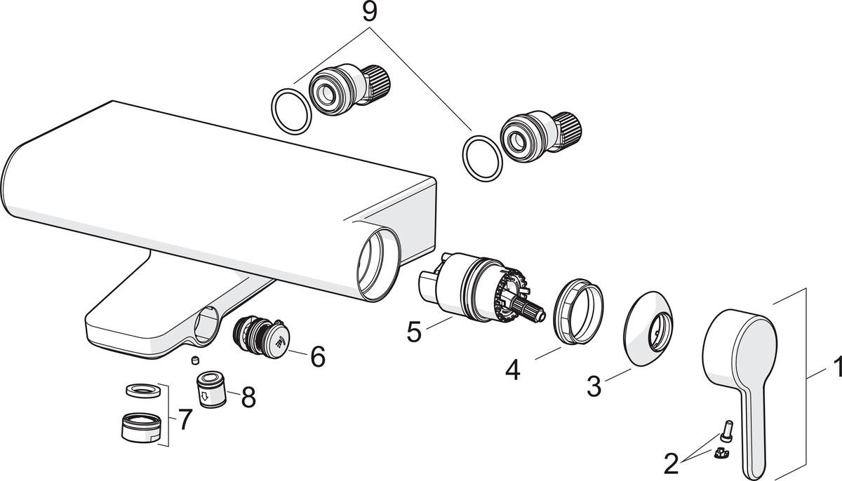 Oras 3040 Cмеситель для ванны и душа 3040 Inspera Хром  - Вид №4