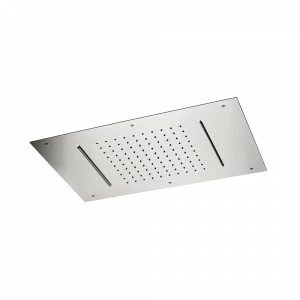 Прямоугольный скрытый верхний душ из нержавеющей стали с дождевой струей и двойным водопадом.  NEWFORM Италия