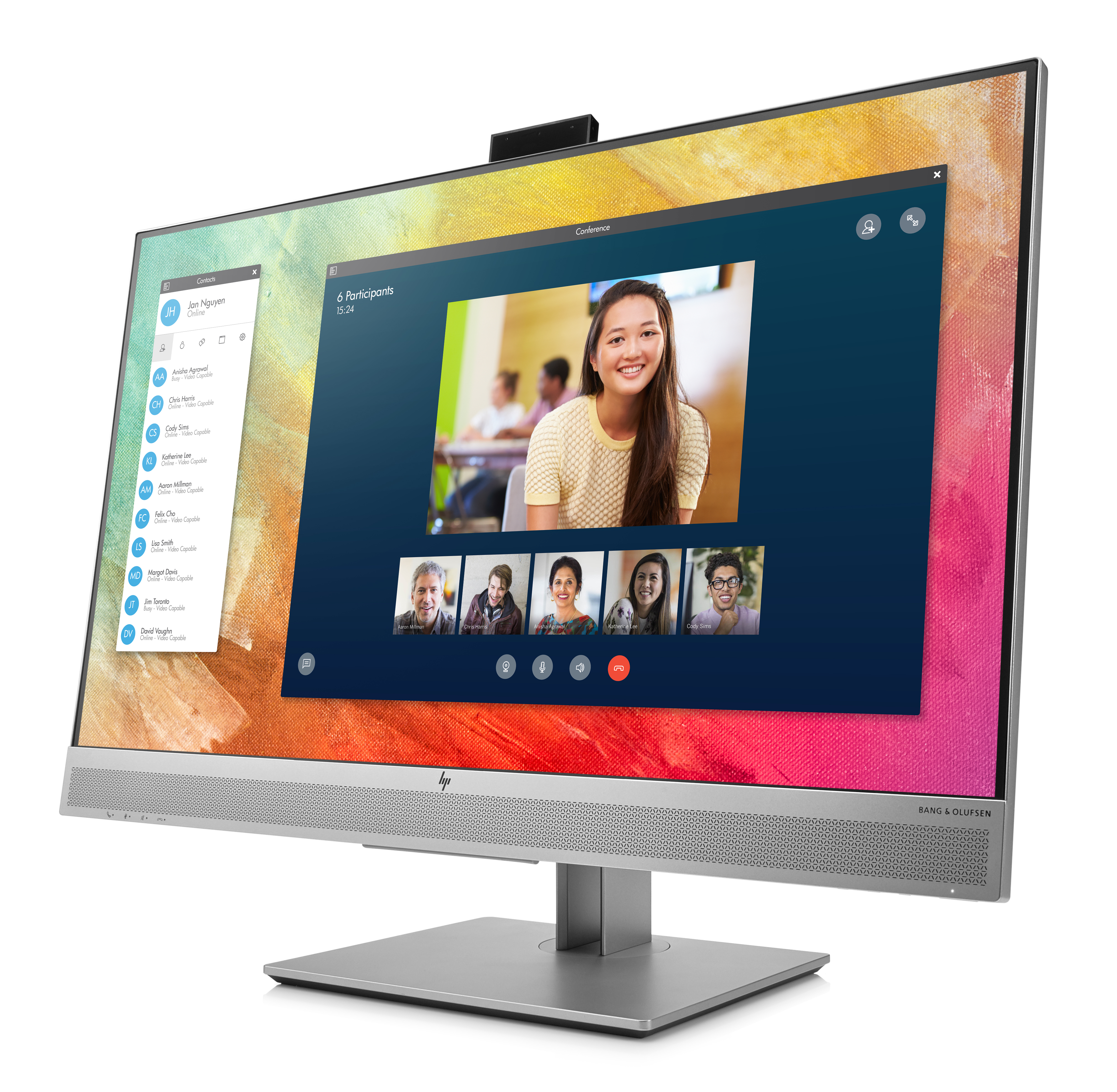 1FH51AA#ABB elitedisplay e273m monitor 27" ips micro edge, led backlit 178 / 178 250 nits 1920 x 1080 1000:1 dp hdmi usb3.0*2 usb c webcam 720p 3-3-0 HP HP EliteDisplay Santreyd  - Вид №1