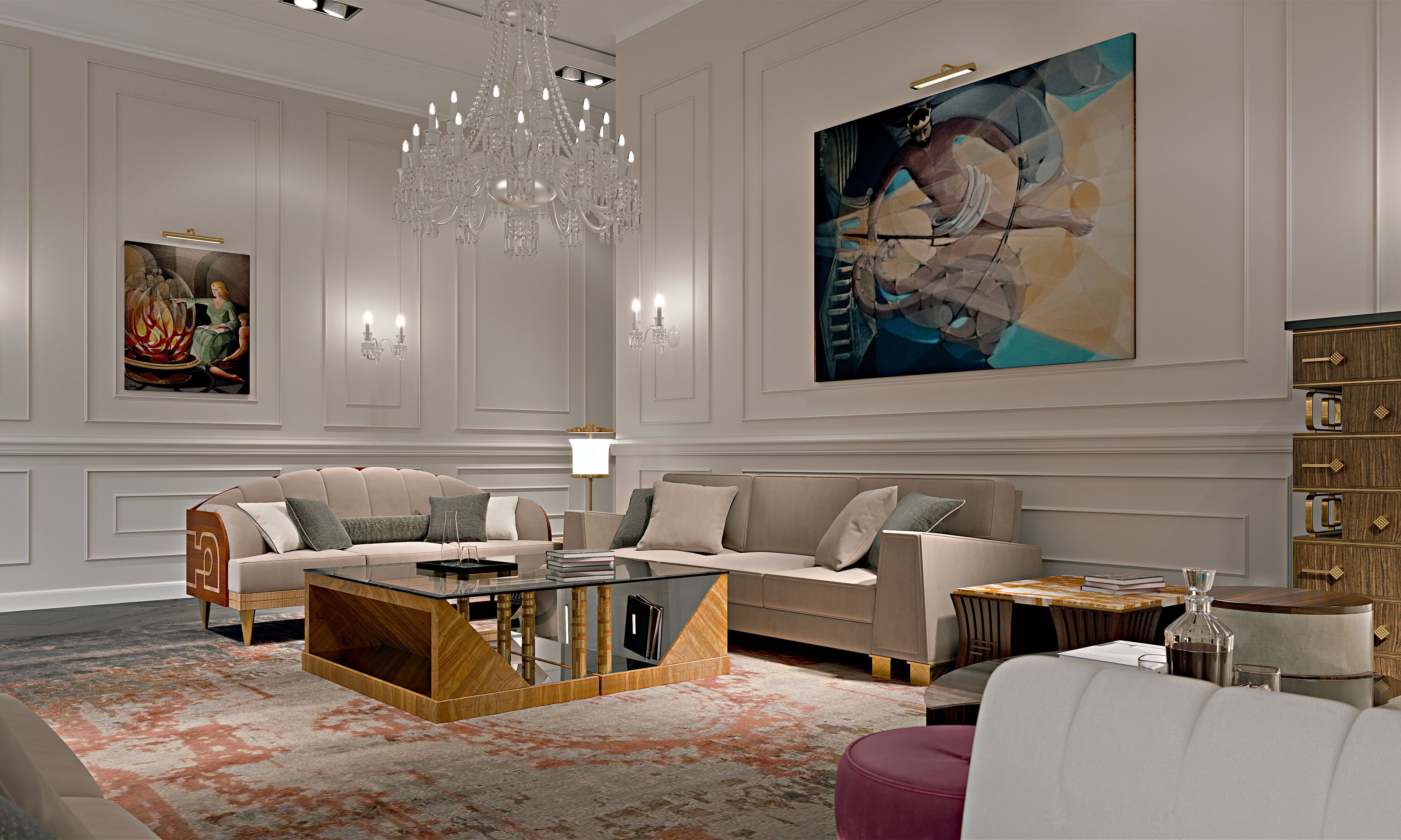 Журнальный столик из дерева и стекла Roman & Co DEVLIN ARCH-00015152 - Вид №1