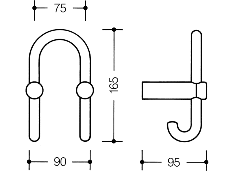 801.90B030 Двойной крючок для гардероба HEWI Edition matt | Polyamid  - Вид №16