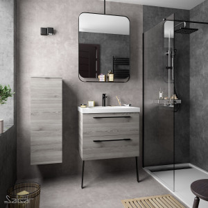 26578 SALGAR Мебель для умывальника FUSSION CHROME 700 2 ящика BAY PINE 697 x 540 x 450 мм Лавровая сосна