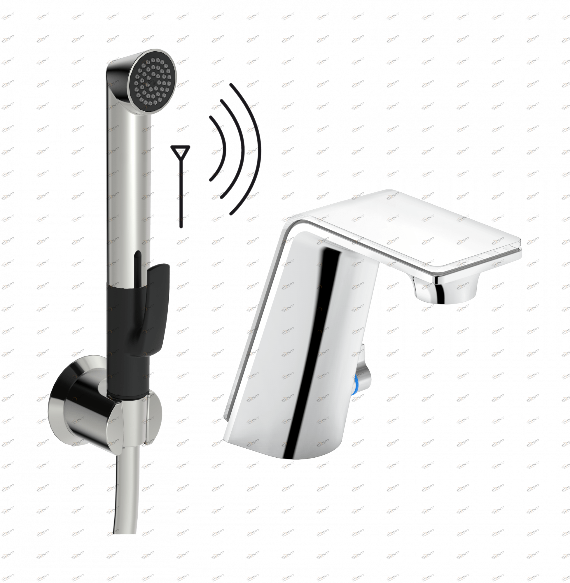 Oras 8712F Смеситель для умывальника, 6 V 8712F ALESSI Sense Хром/Белый 