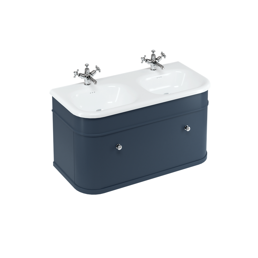 Burlington Chalfont Chalfont 1000мм одинарный ящик - синий с хромированными ножками CH100B-CHLEGCHR  - Вид №4