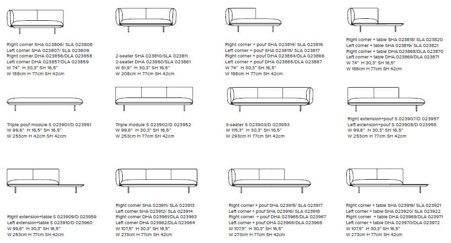 Тканевый угловой модульный садовый диван TRIBÙ Senja ARCH-00108940 - Вид №9