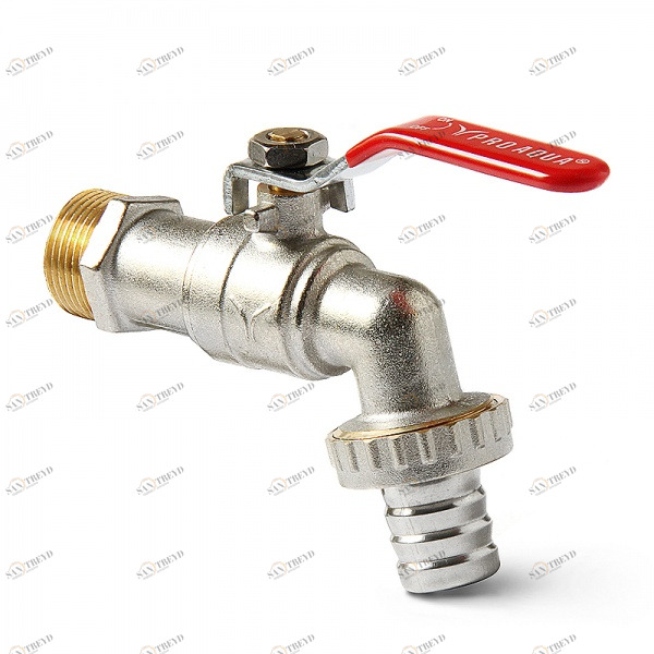 Кран угловой с патрубком для шланга 1/2 Н рычаг РА PROAQUA 1811623