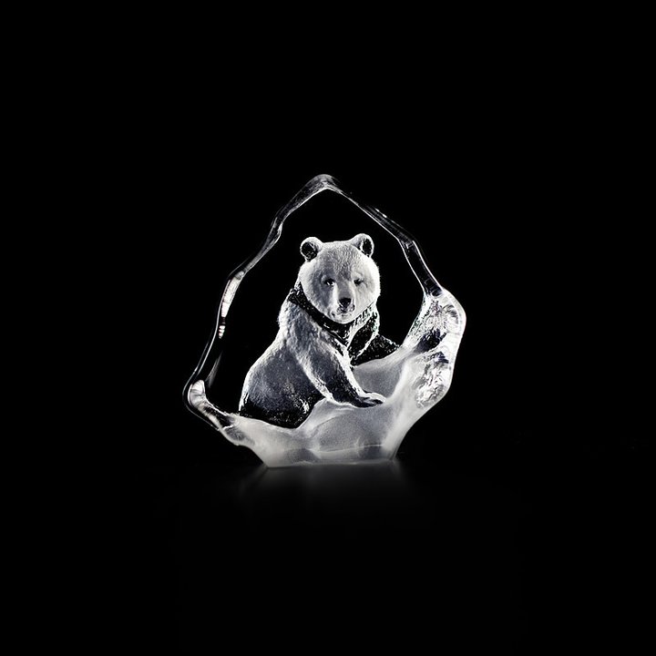 88131 Скульптура из прозрачного хрусталя "Гризли", 55/65 мм. Maleras 