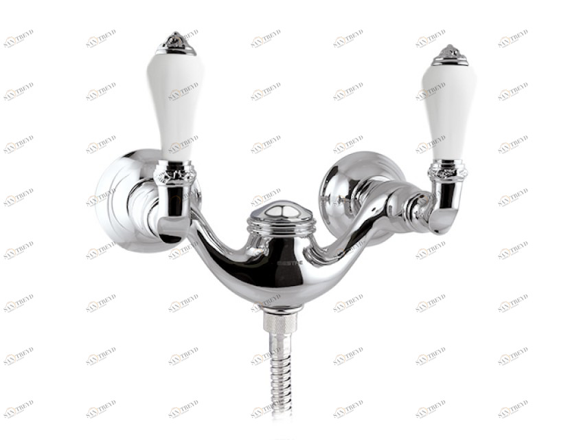 033519.L00.50 Смеситель для душа с белым фарфором Яркий хром Mestre Adriatica