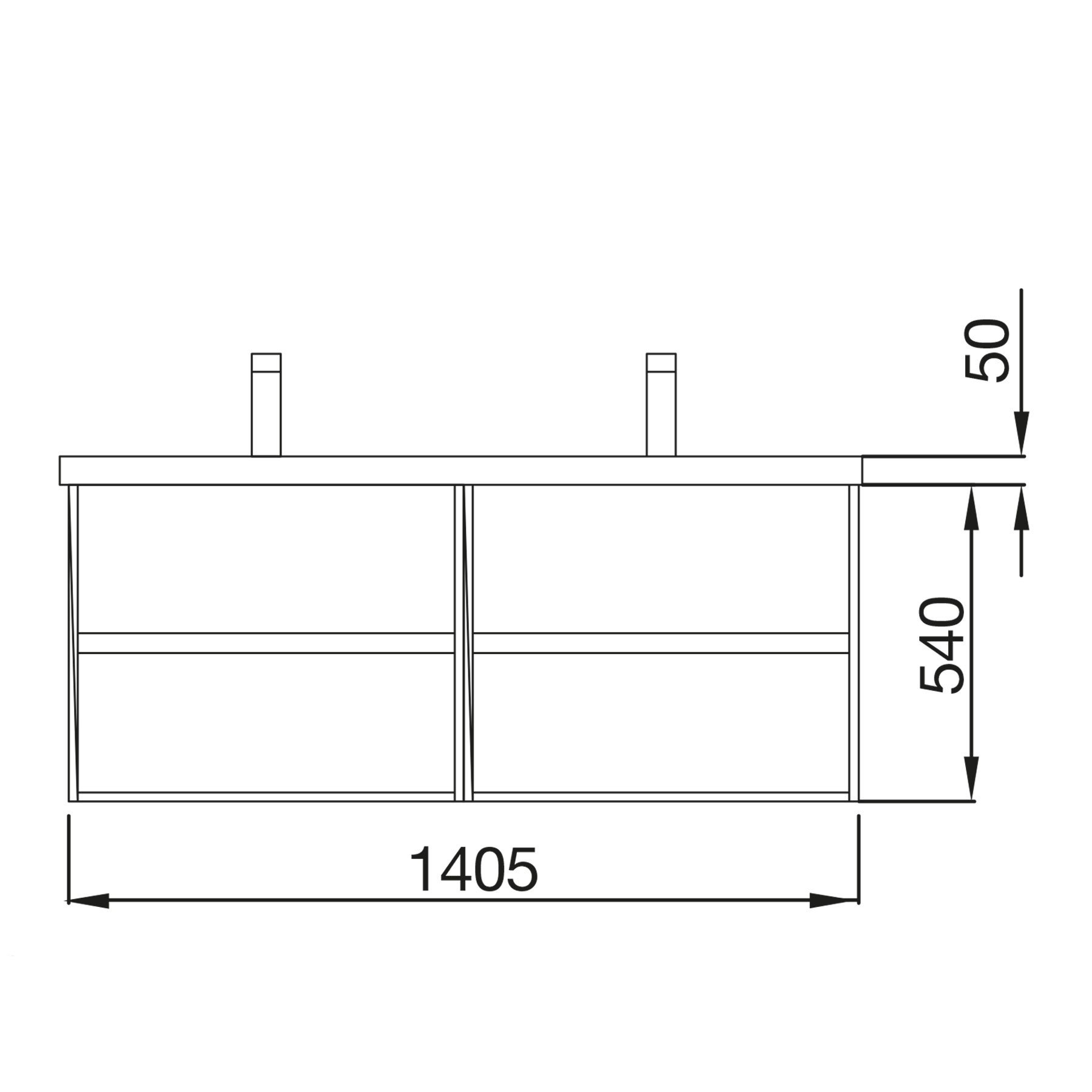 85098 SALGAR Мебель для умывальника NOJA 1400 ETERNITY OAK + Раковина Робл Вечность - Вид №1
