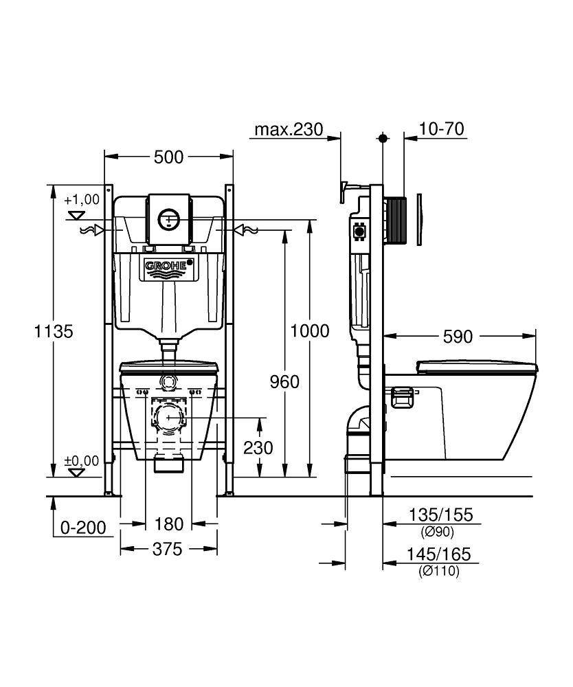 39127000 Подвесной унитаз настенный Белый Grohe  Китай  - Вид №1
