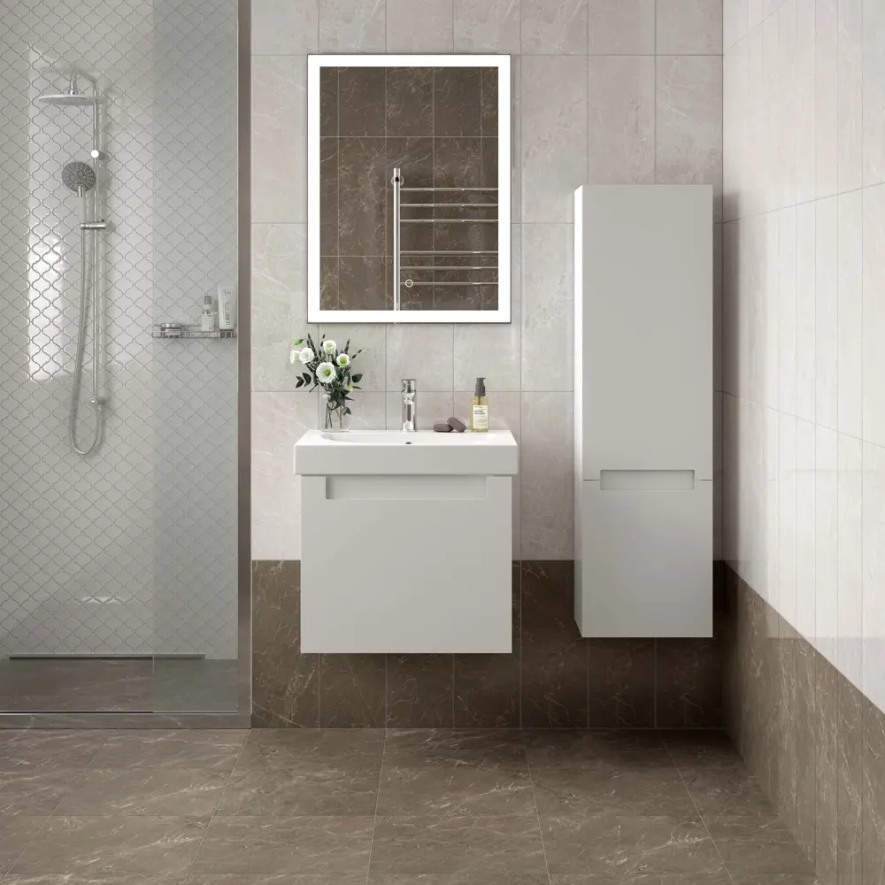 Плитка настенная Kerama Marazzi Феррара 20x50 см 1.2 м² цвет серый глянцевый 84407405 STLM-2164756 - Вид №7