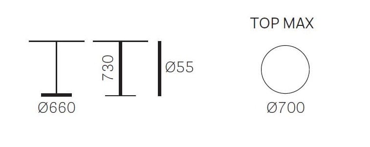 Круглый стол с откидным верхом из литого алюминия Pedrali Elliot ARCH-00052192 - Вид №3