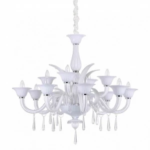 Подвесная люстра Ideal Lux Renoir SP12 Bianco IDEAL LUX ДИЗАЙНЕРСКИЕ, RENOIR 313632 Белый