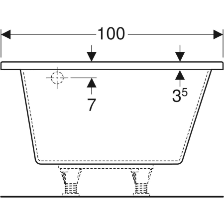657350000 Асимметричная ванна Geberit Renova Geberit  - Вид №4