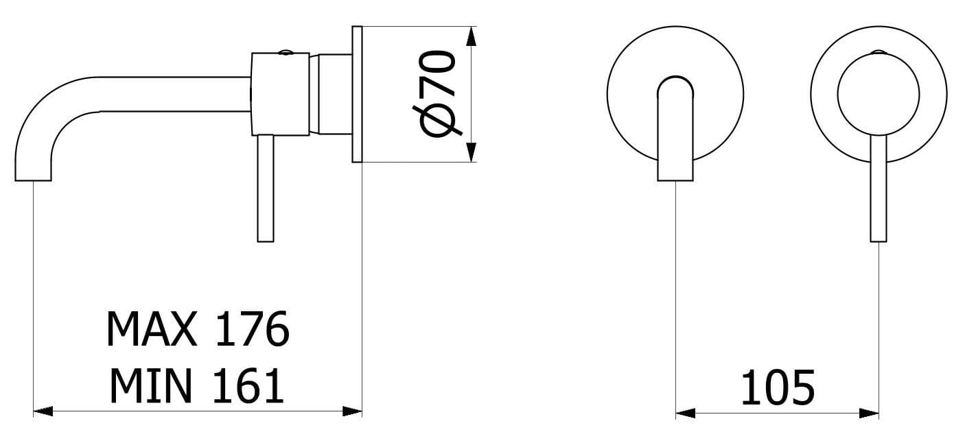 Настенный однорычажный смеситель для раковины IB промышленность ARCH-00002296 - Вид №6