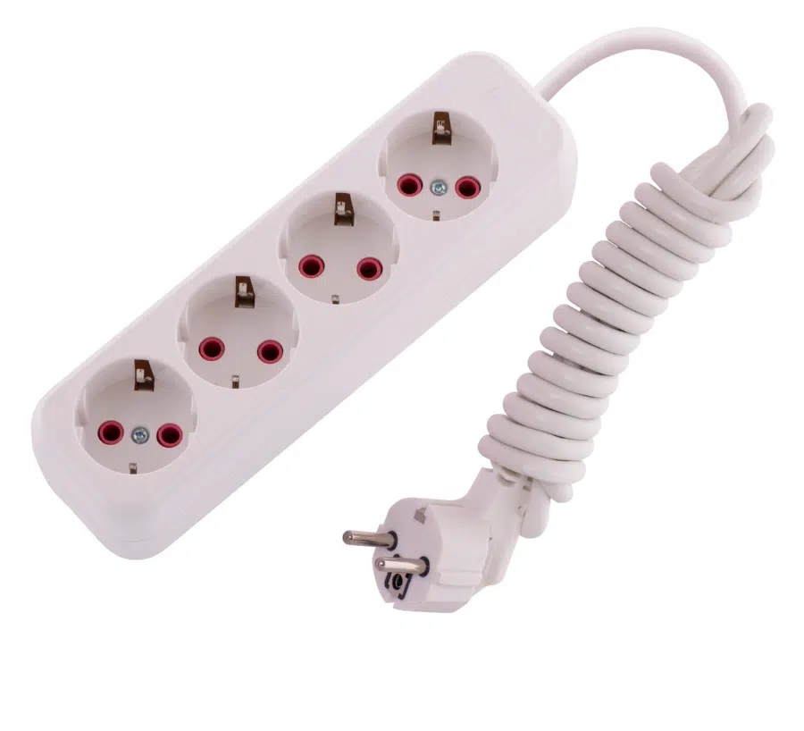 LILA Удлинитель с заземлением 4 входа, 2 метра белый LEZARD 720-0402-401