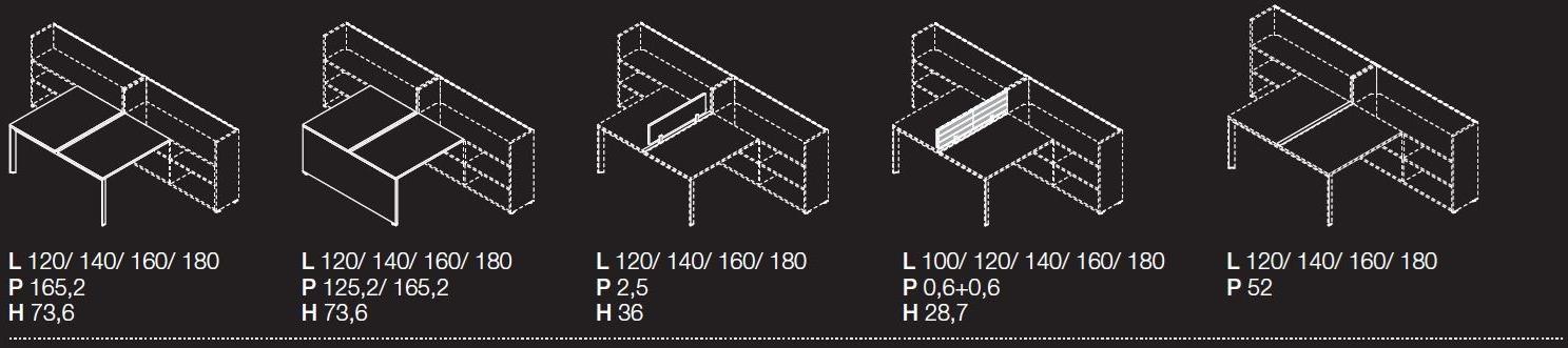 Las Mobili Модульный стол со встроенной полкой Oxi sun-id-1348844 - Вид №6