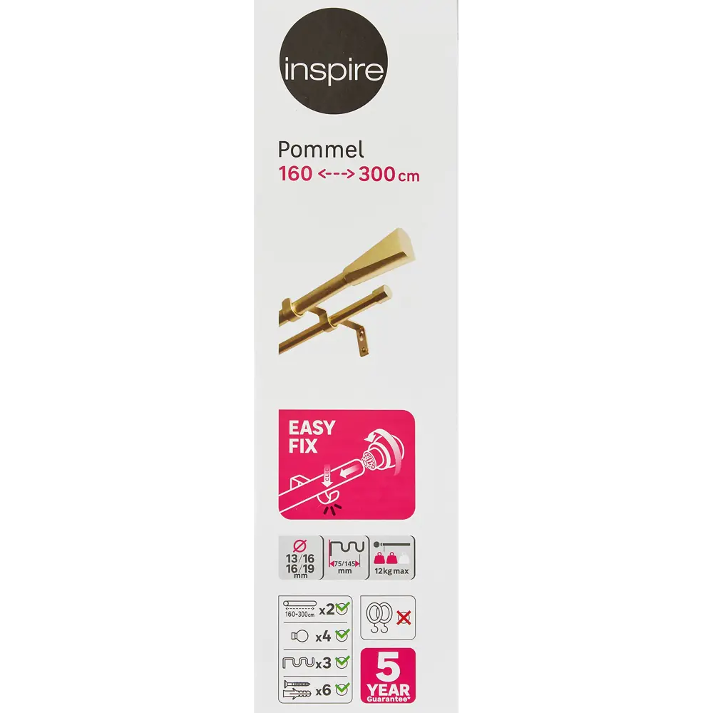 INSPIRE Двухрядный карниз Грани 160-300 см в цвете латунь 84407304 STLM-0049478 - Вид №5