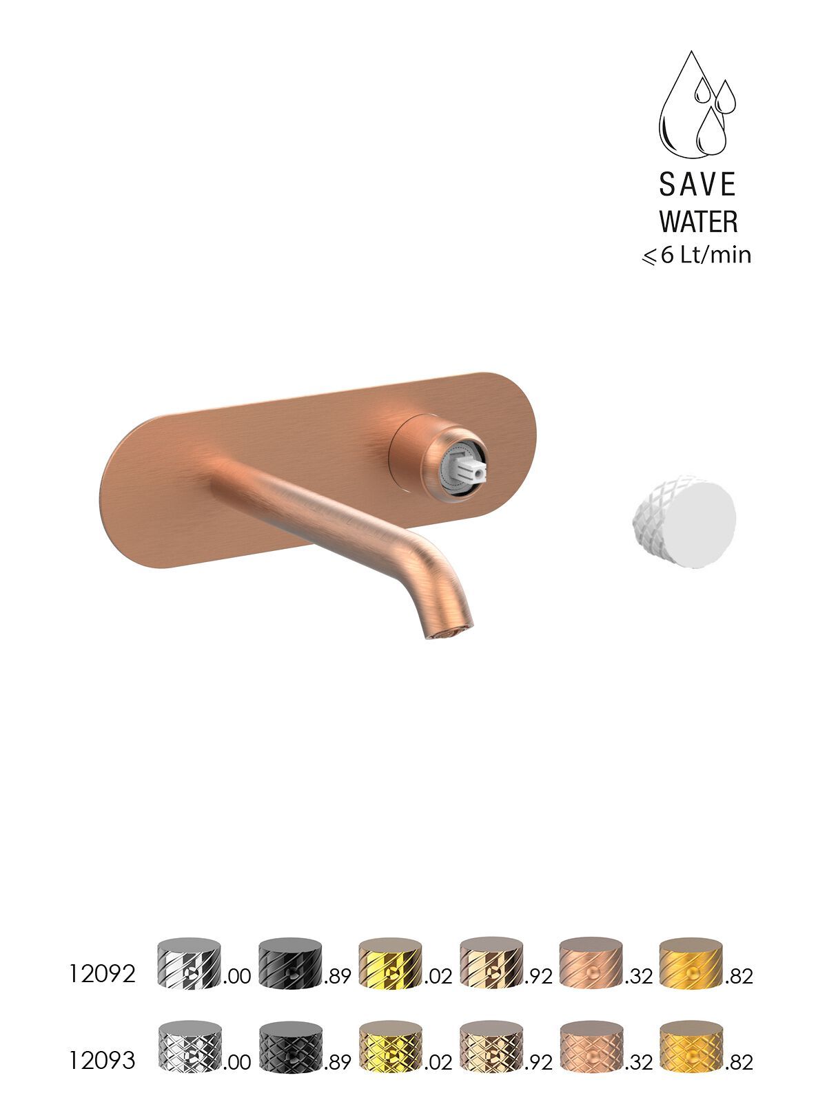 Настенный смеситель для раковины с ограничителем расхода Rubinetterie Frattini Pepe XLS ARCH-00147857 - Вид №15