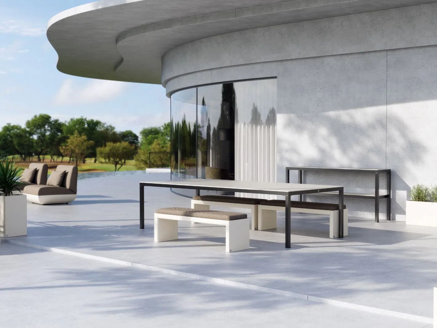 Металлический садовый стол и стекловолоконная столешница GANSK Sierra ARCH-00015061 - Вид №2