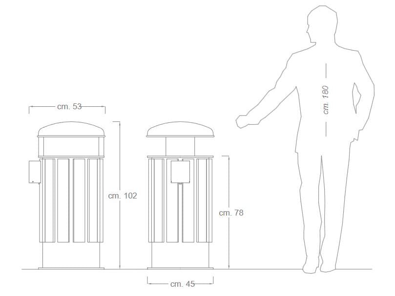 Корзина для мусора из оцинкованной стали и дерева DIMCAR KLAR ARCH-00143845