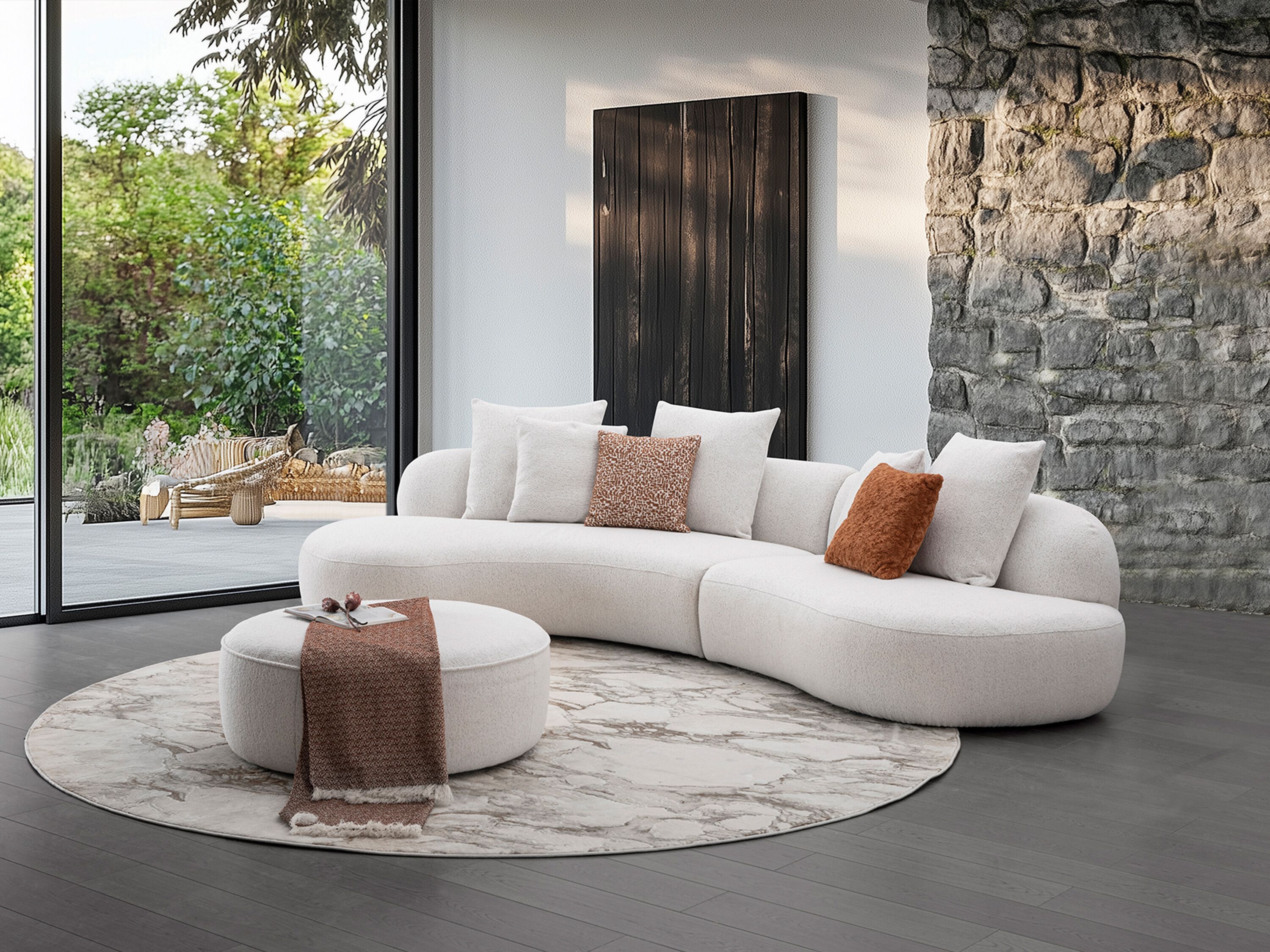 Модульный изогнутый диван из ткани CAMPO DE' FIORI CHILI ARCH-00079544 - Вид №18