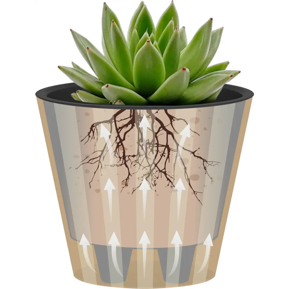 Горшок цветочный Ingreen Sand ø16 h14.6 см v2 л пластик утренний туман STLM-2179782 - Вид №5