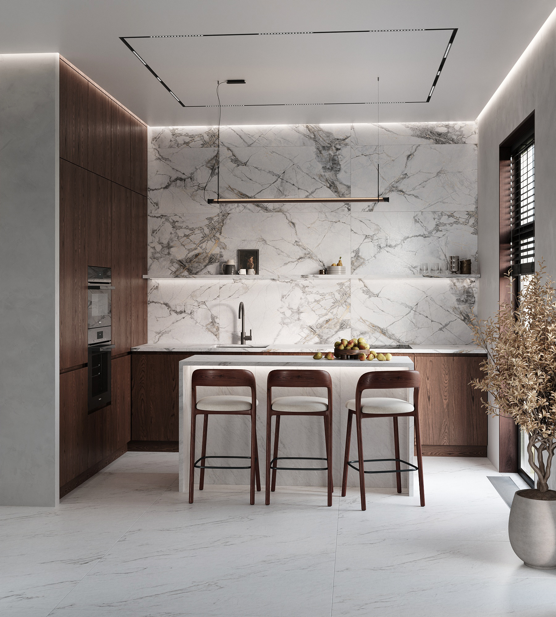 Керамогранит LAZIO BIANCO 60х120 Arcadia Ceramica GI8009-B - Вид №1