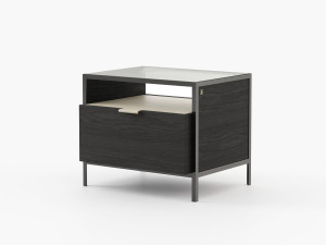 Тумбочка из дерева и стекла