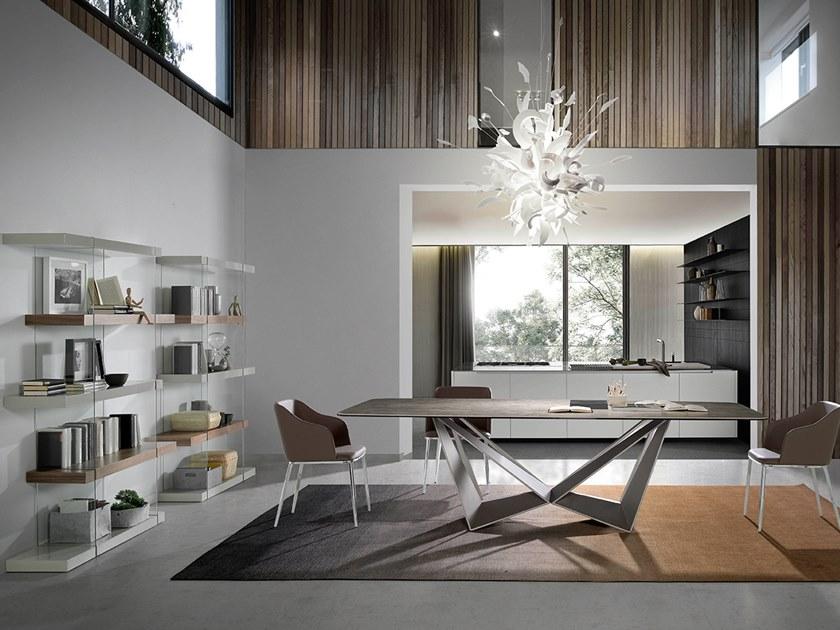 Angel Cerdá Книжный шкаф с открытыми разделениями из дерева и стекла Loft tendencia 3025 Angel Cerda - Вид №4