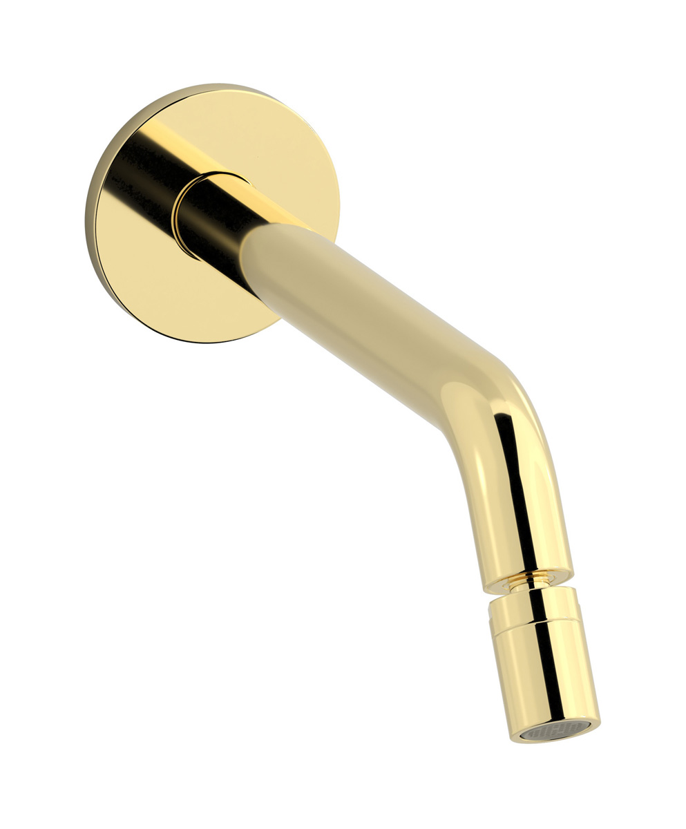 Настенный излив для биде в комплекте в донным клапаном. WE ARE IB rx317ii Pale Gold Reflex