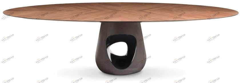 Casamania & Horm Овальный или круглый стол из дерева и бетона Barbara sun-id-1455163