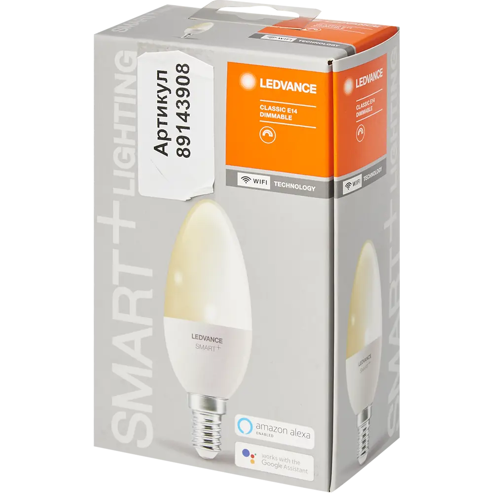 Лампа умная светодиодная Wi-Fi Osram Smart Plus E14 220-240 В 5 Вт свеча матовая 470 лм теплый белый свет LEDVANCE STLM-2058493 - Вид №3