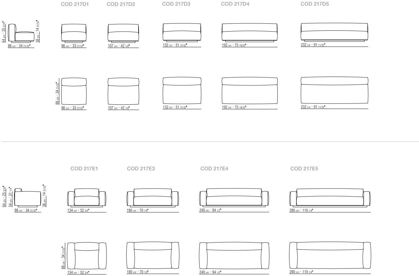 Flexform 2-х местный модульный диван из ткани Lario sun-id-1450495 - Вид №8
