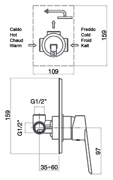 SE880101740 Смеситель для душа , белый Webert Sax Evolution  - Вид №1