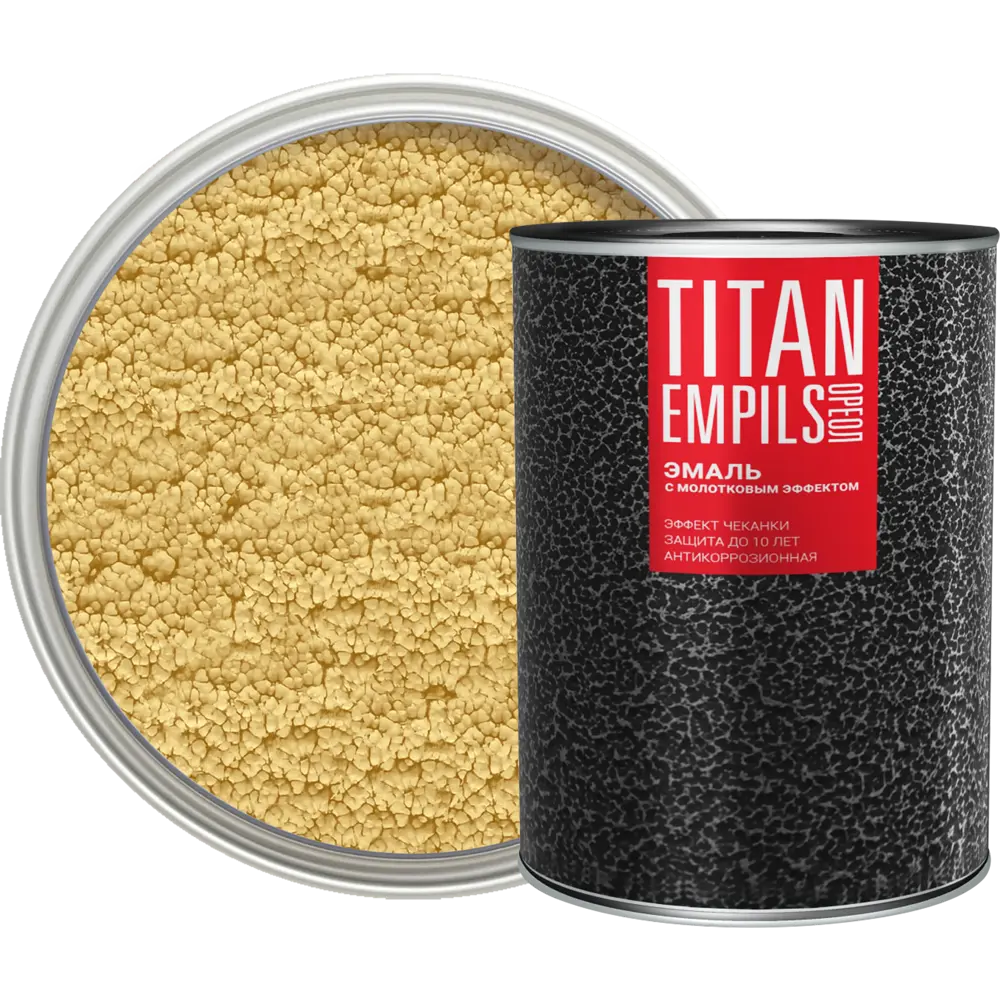 Грунт-эмаль 3 в 1 Ореол Titan молотковая цвет золотой 0.8 кг STLM-2166994