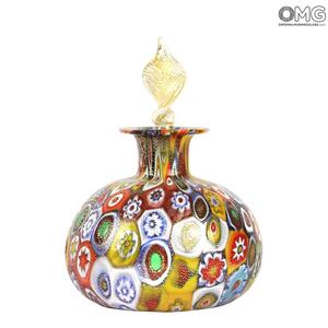 1474 ORIGINALMURANOGLASS Флакон для духов с миллефиори и золотом - Муранское стекло 9 см