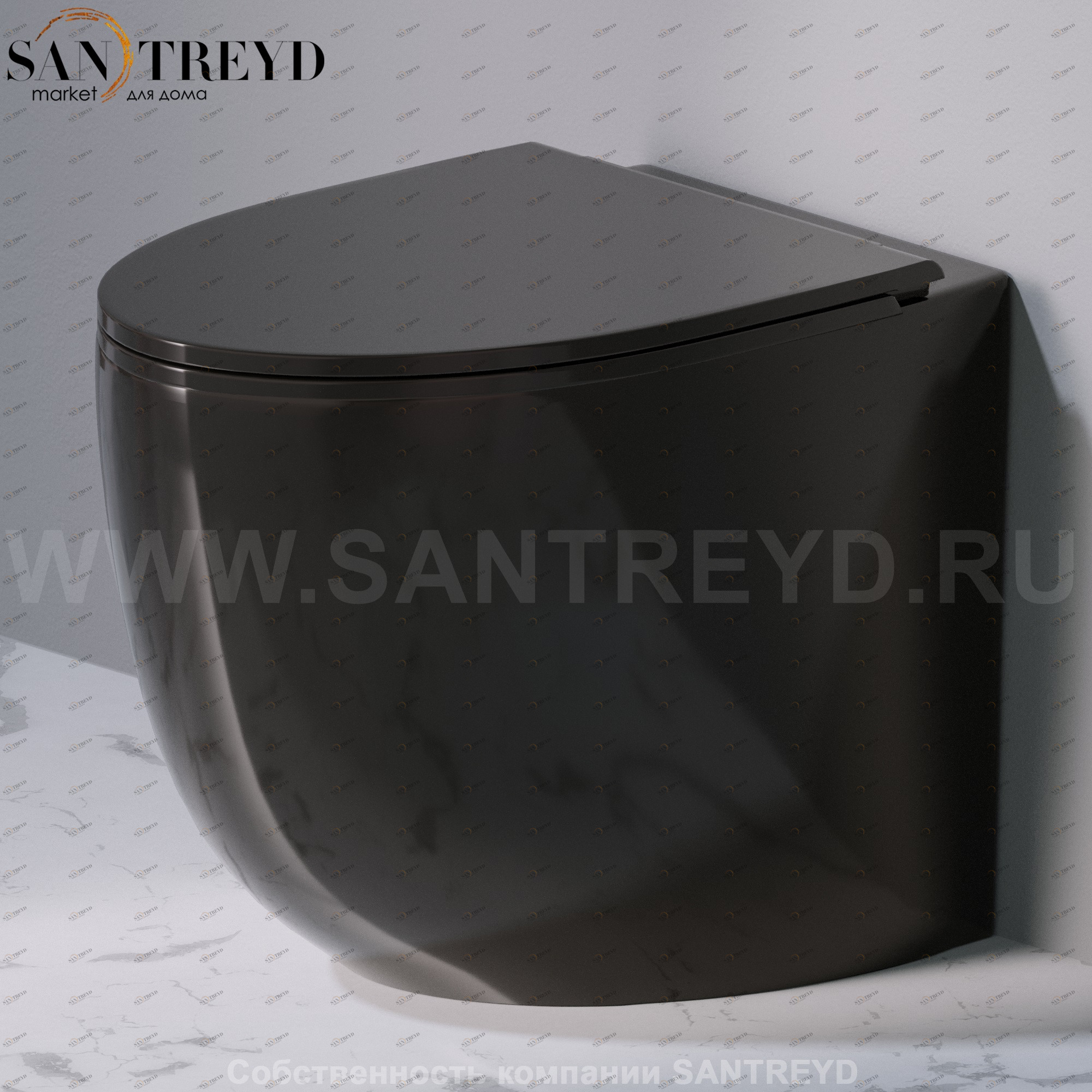 S557T0R0V7.104 Приставной унитаз напольный Черный A. e T. Italia Dot Италия AeT ITALIA DOT 2.0