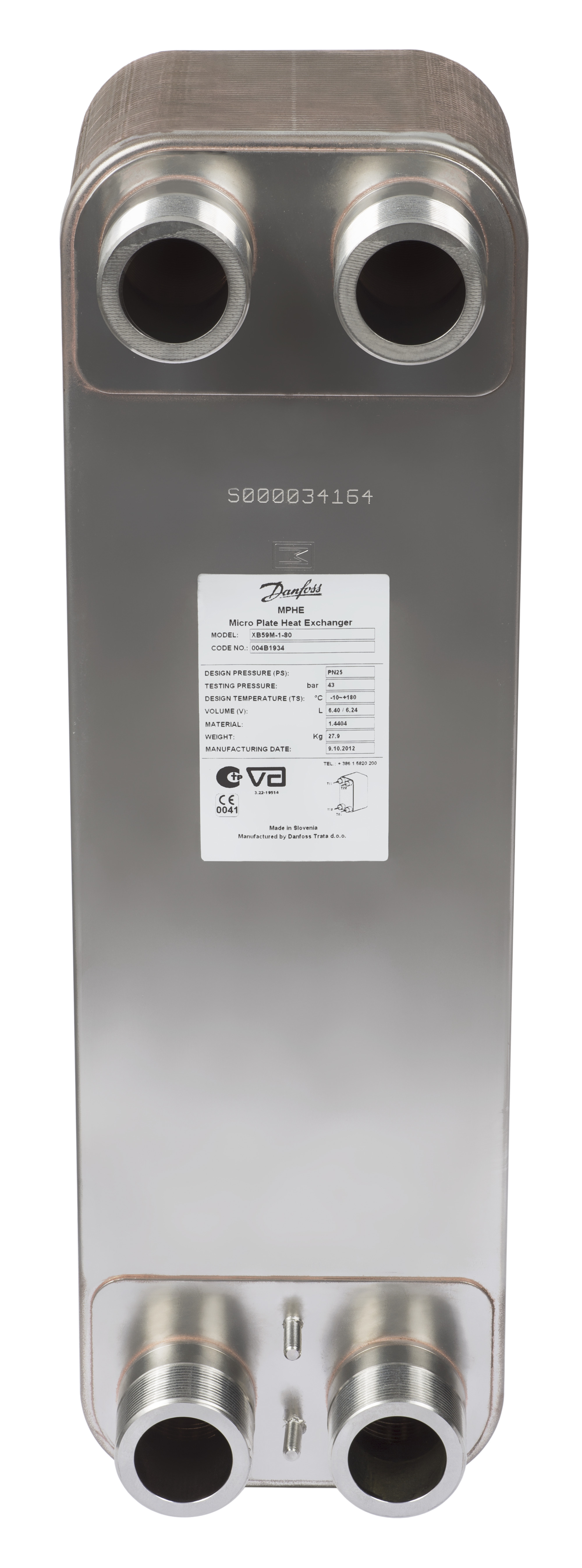 Danfoss Паяный пластинчатый теплообменник серии XB59M XB 59M-1-60 Паяный ТО 004B1932  - Вид №56