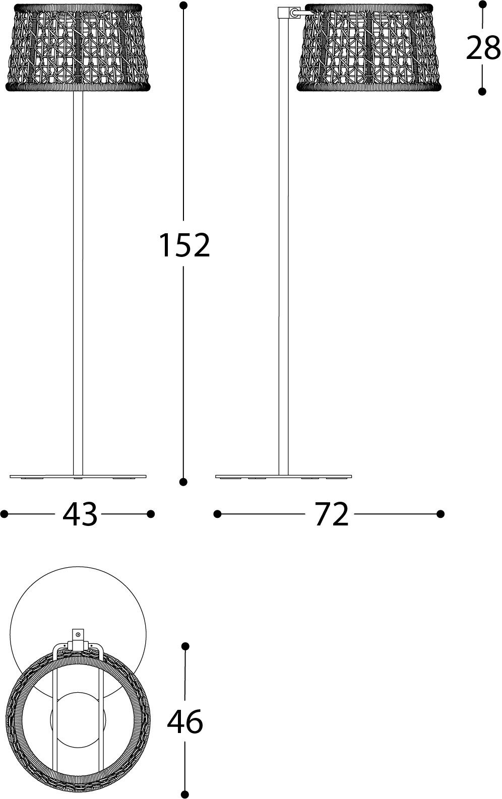 Напольная лампа из алюминия и синтетического волокна Varaschin Эмма ARCH-00017119 - Вид №6