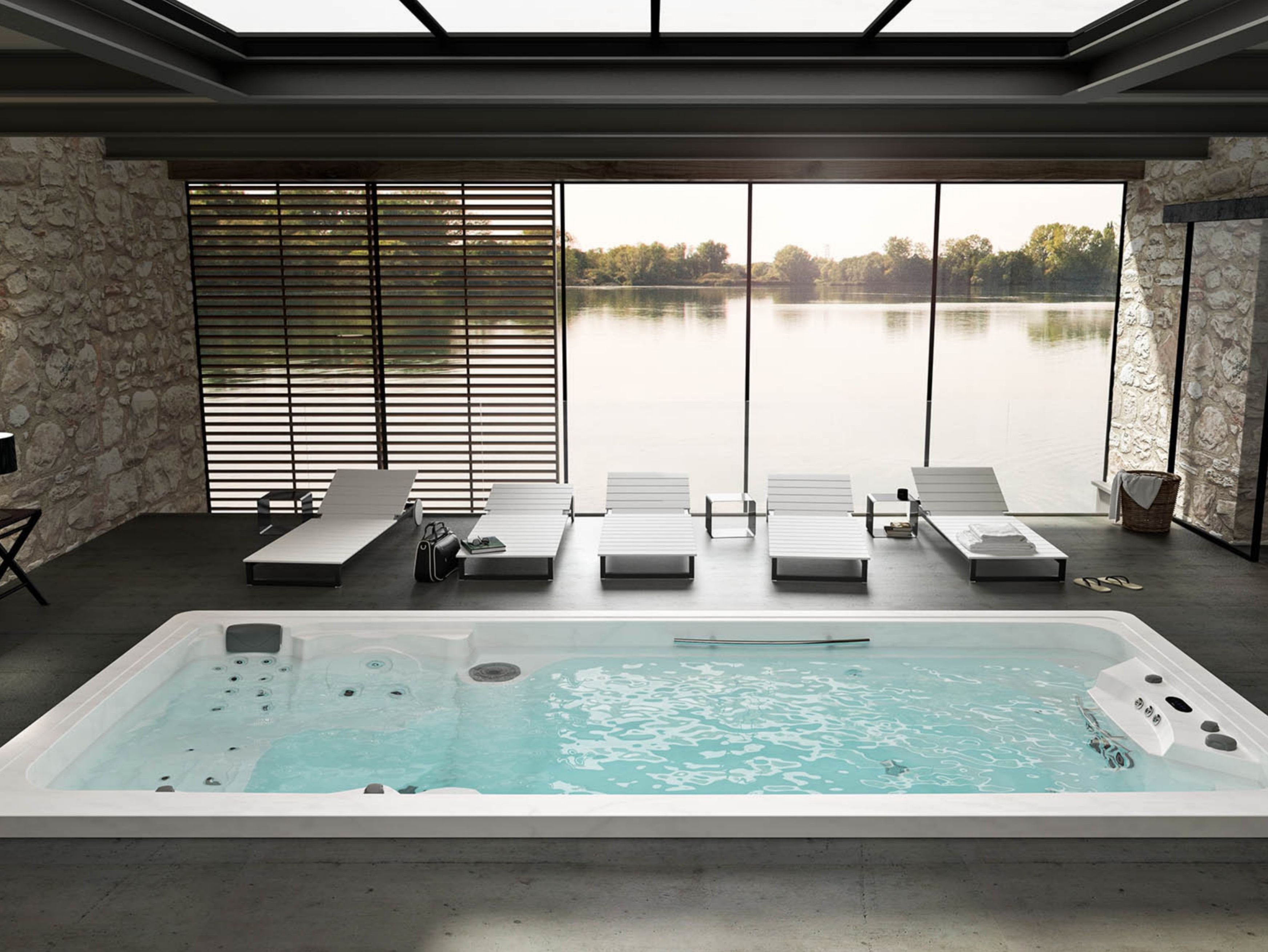 3-местный прямоугольный мини-бассейн с противоточным плаванием Albatros HARRY SWIM ARCH-00022318